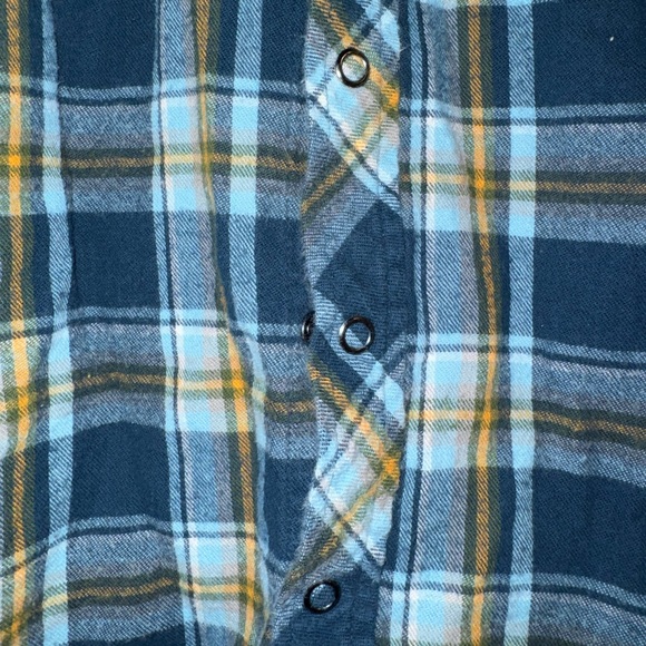 L.L. Bean Kids Plaid Shirt - Navy and Mustard - Picture 4 of 5